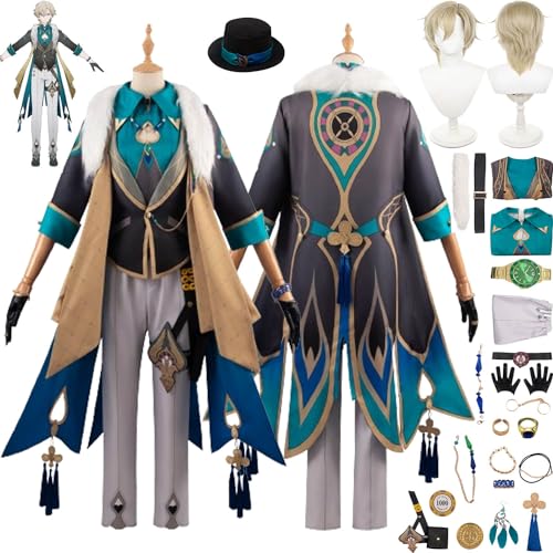 Honkai Star Rail Aventurine Cosplay Costume Outfit Game Character Uniform Complete Set Halloween Party Carnival Dress Up Suit with Hat Wig Earrings Watch for Men Honkai Star Rail Aventurine Cosplay Costume Outfit Game Character Uniform Complete Set Halloween Party Carnival Dress Up Suit with Hat Wig Earrings Watch for Men von Generic