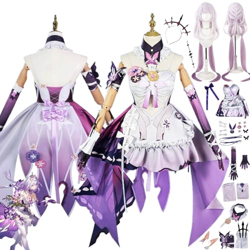 Honkai Star Rail Castorice Cosplay Costume Outfit Game Character Uniform Complete Set Halloween Carnival Dress Up Suit with Wig Elf Ears Headpiece for Women von Generic
