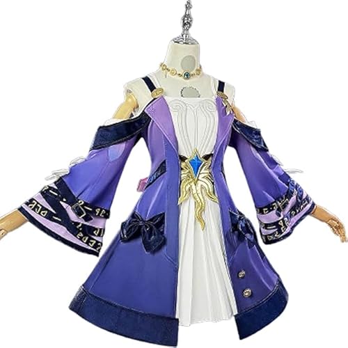 Honkai Star Rail Cyrene Cosplay Kostüm Outfit Spielcharakter Castorice Uniform Komplettes Set Halloween Party Karneval Dress Up Anzug mit Perücke Kopfschmuck für Frauen von Generic