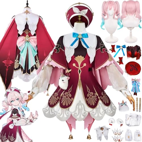 Honkai Star Rail Hyacinthia Cosplay Kostüm Outfit Spiel Charakter Castorice Uniform Komplettes Set Halloween Party Karneval Dress Up Anzug mit Perücke Hut für Frauen von Generic