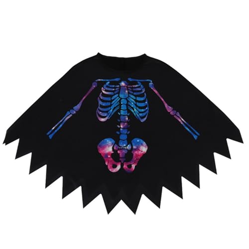 Hoodie Cape für Männer, Halloween Schädelmantel - Halloween Skelett Cape Kostüm mit Kapuze - Halloween Requisiten für Nachtclub Maskerade Kunstfotografie Party Hoodie Cape für Männer, Halloween Schädelmantel - Halloween Skelett Cape Kostüm mit Kapuze - Halloween Requisiten für Nachtclub Maskerade Kunstfotografie Party von Generic