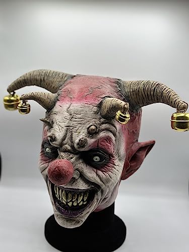 Horned Joker Clown Halloween Maske aus Latex Horror Gesichtsmaske von Generic