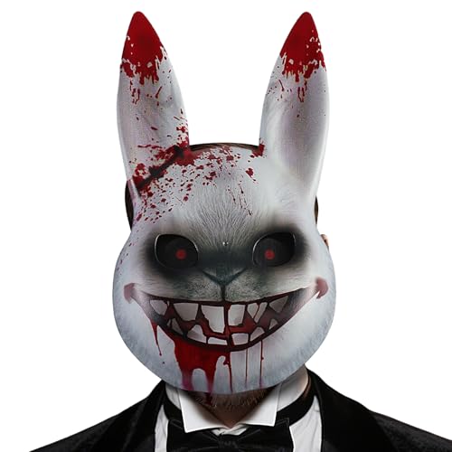 Horror Bloody Rabbit Masks - Halloween Bunny Masque | Horror Animal Headgear for Halloween Cosplay | Scary Costume Accessory for Masquerade Party Prop, Stage Show, Festival Celebration, Makeup Holiday von Generic