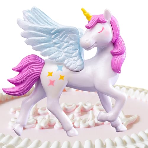 Horse Birthday Cake Toper - cupcaketopperStatue, mit Wings Einhorn -Tierstatue für Autoverzierung Horse cupcaketopperfür - cupcaketopperStatue | Mit Wings Einhornstatue für Au von Generic