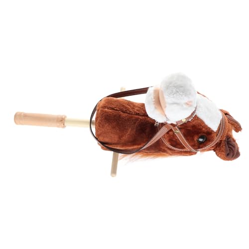 Horse Stick -Spielzeug, Zuverlässige Spielzeugpferdeköpfe Verbessert die Süßen Motorischen Fähigkeiten -Sound Effekt für für für das Innenraum Im Freien (Kaffee) von Generic