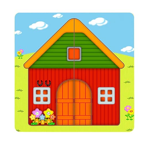 Houde Puzzle für Kinder, mehrschichtiges Puzzlespielzeug, Tierpuzzle, Lernspielzeug, Puzzlespielzeug, Lernspielzeug, Puzzlespiele von Generic