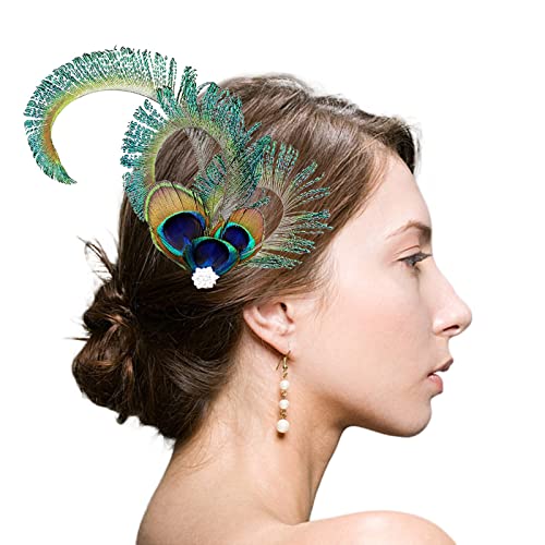 Hüte für Damen Damen Federhut für Tea Party Cocktail Hochzeit Kirche(Grün,Einheitsgröße) von Generic