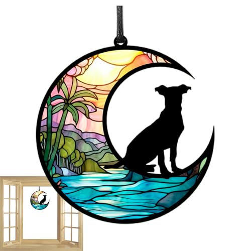 Hund Acryl-Sonnenschein-Dekorative Anhänger Suspension, Fensterfenster | Transparente Handwerkliche Wanddekoration, Symbolisches Medaillon -Tiergedächtnis In Innenräumen Wohnzimmer, Schlafzimmer von Generic