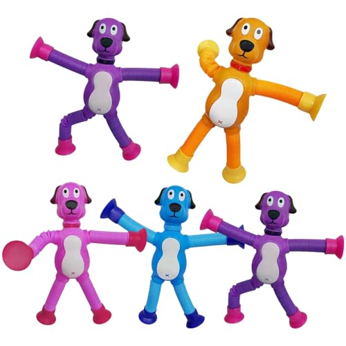 Hundepopröhre - 5X Saugnapfbecher -Stretchspielzeug, Hunde -Pop -Röhrchen Hund, Teleskopröhrchen -Saugnapf | LED -Licht sensorische Stretchrohr -Veränderbare Form Kinderspielzeug Hundepopröhre - 5X Saugnapfbecher -Stretchspielzeug, Hunde -Pop -Röhrchen Hund, Teleskopröhrchen -Saugnapf | LED -Licht sensorische Stretchrohr -Veränderbare Form Kinderspielzeug von Generic