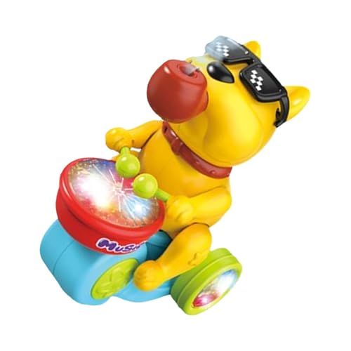 Hundespielzeug, Trommelhund, Spielzeug für Musikbahn, beleuchtetes Musikspielzeug für Hunde, frühes Lerntrommelspielzeug, Trommelhund, Musik-Sprühund für Spaß von Generic