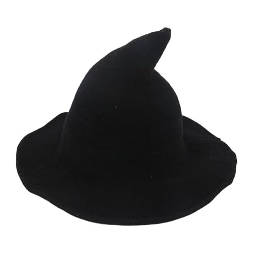 Hut Hexe Faltbarer - Zaubererhut Einfach und stilvoll,Lustiger Hexenhut für Erwachsene,Cosplay-Zubehör für Halloween, Kostüm, Party, Maskerade, Karneval (Black, One Size) von Generic
