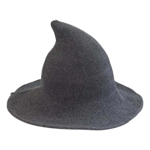 Hut Hexe Faltbarer - Zaubererhut Einfach und stilvoll,Lustiger Hexenhut für Erwachsene,Cosplay-Zubehör für Halloween, Kostüm, Party, Maskerade, Karneval (Dark Gray, One Size) von Generic