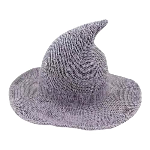 Hut Hexe Faltbarer - Zaubererhut Einfach und stilvoll,Lustiger Hexenhut für Erwachsene,Cosplay-Zubehör für Halloween, Kostüm, Party, Maskerade, Karneval (Grey, One Size) von Generic