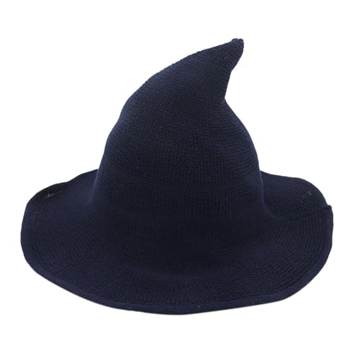 Hut Hexe Faltbarer - Zaubererhut Einfach und stilvoll,Lustiger Hexenhut für Erwachsene,Cosplay-Zubehör für Halloween, Kostüm, Party, Maskerade, Karneval (Navy, One Size) von Generic