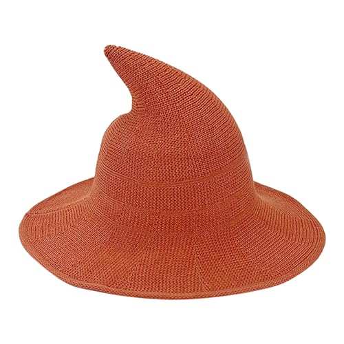 Hut Hexe Faltbarer - Zaubererhut Einfach und stilvoll,Lustiger Hexenhut für Erwachsene,Cosplay-Zubehör für Halloween, Kostüm, Party, Maskerade, Karneval (Orange, One Size) von Generic