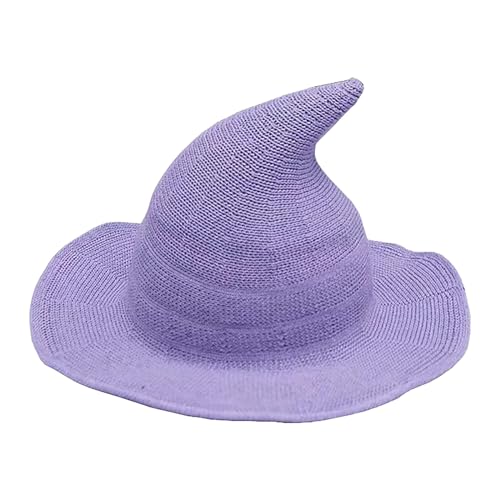 Hut Hexe Faltbarer - Zaubererhut Einfach und stilvoll,Lustiger Hexenhut für Erwachsene,Cosplay-Zubehör für Halloween, Kostüm, Party, Maskerade, Karneval (Purple, One Size) von Generic