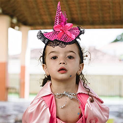 Hut Hexe - Spitzer Partyhüte,Pailletten Stirnband,Lustiger Zaubererhut für Erwachsene und Mädchen,Cosplay für Halloween, Kostüm, Party, Weihnachten, Maskerade, Karneval (One Size) von Generic
