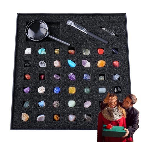 Identifikationsblatt für die Sammlung von Gesteinen und Mineralien - Box für die Sammlung von Edelsteinen und Kristallen | Geologisches Geological Kit mit natürlichen Mineralien, Kristallen und Halbge Identifikationsblatt für die Sammlung von Gesteinen und Mineralien - Box für die Sammlung von Edelsteinen und Kristallen | Geologisches Geological Kit mit natürlichen Mineralien, Kristallen und Halbge von Generic