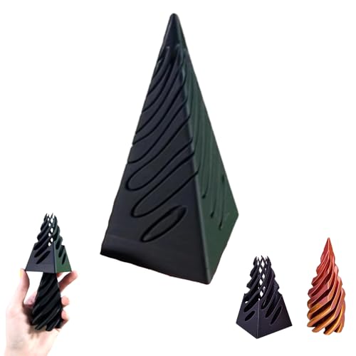 Impossible Pyramid Passthrough Sculpture,3D Printed Impossible Pyramid Pass Through Anxiety Relief Toy,Pass Through Pyramid Cool Optical Illusion Toy,Combination Rotating Pyramid Gift (Black) von Generic