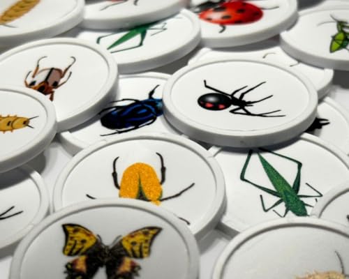 Insekten Memory-Spiel, 29 mm Runde Chips, Spielerklärung Enthalten von Generic