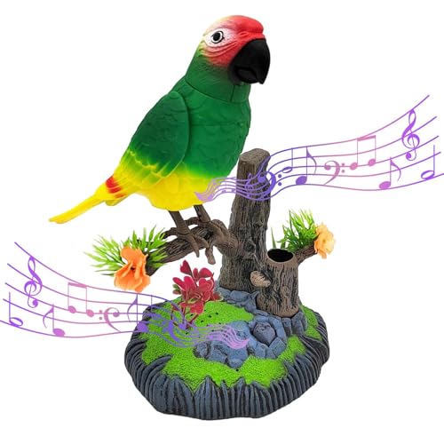 Interaktiver elektronischer Papagei: Vogel-Soundspielzeug, realistische animierte Simulation, lustiges Lernspielzeug für Kinder und Erwachsene, nachahmender Vokalpapagei, lustige Dekoration von Generic