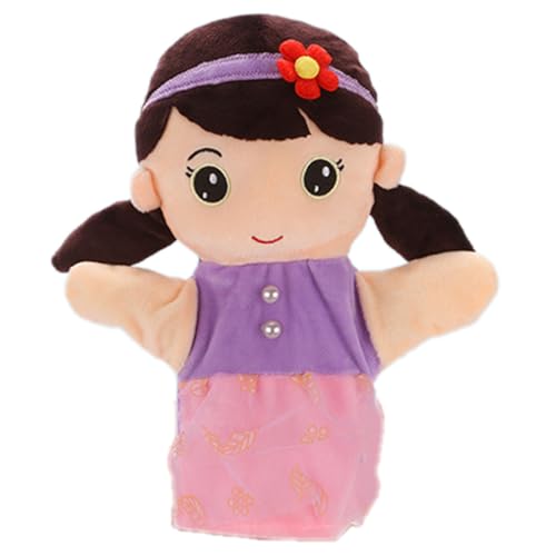 Interaktives Handpuppen-Set, 4 Familienfigurenpuppen mit beweglichen Mündern (Papa/Mama/Junge/Mädchen), weiches Rollenspielspielzeug für Kinder, 24,1 cm, perfekt für die Vorschule zum (A, 24x14x4cm) von Generic