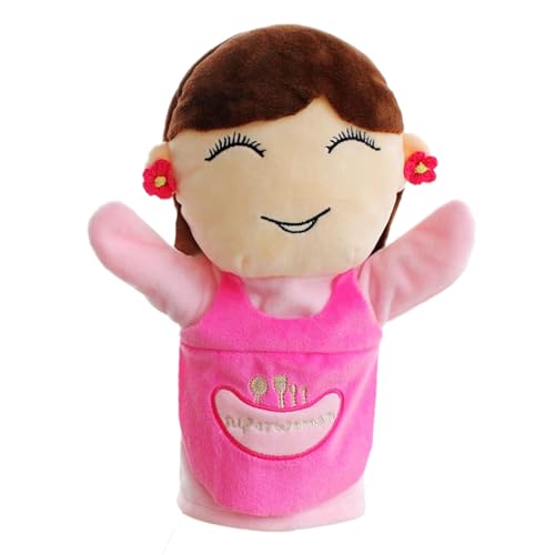 Interaktives Handpuppen-Set, 4 Familienfigurenpuppen mit beweglichen Mündern (Papa/Mama/Junge/Mädchen), weiches Rollenspielspielzeug für Kinder, 24,1 cm, perfekt für die Vorschule zum (D, 24x14x4cm) von Generic