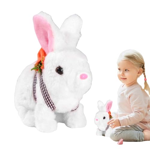 Interaktives Plüschtier, interaktives Kaninchen-Plüschtier, realistisch, interaktives Plüschfigurenspielzeug, gefülltes Kaninchen, realistisches Kaninchen-Pet für Mädchen für Mädchen, Sprünge, SA von Generic
