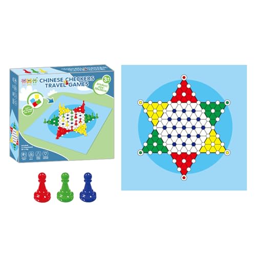 Internationales Set, klassisches Brettspiel, Strategie, Plastikteile, für alle Altersgruppen, Familienspielabend, reisefreundlich Nby93 (Light Blue, 22x24cm) von Generic