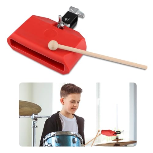 Jam Block aus Kunststoff mit verstellbarer Halterung, rote Cowbell Jam Drum für Percussion, lateinisches Musikinstrument, montierbar auf Trommeln Jam Block aus Kunststoff mit verstellbarer Halterung, rote Cowbell Jam Drum für Percussion, lateinisches Musikinstrument, montierbar auf Trommeln von Generic