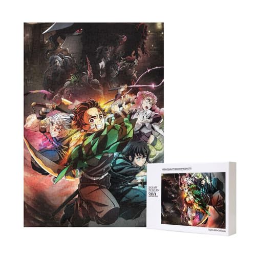 Japanese Anime Tanjirou,Nezuko and Nine Hashira Wooden Jigsaw Puzzles for Adult,Poplar Material 300 Pieces Jigsaw Puzzles von Generic