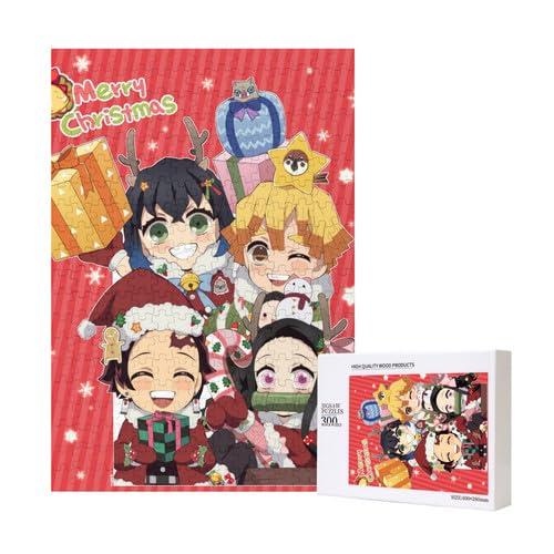 Japanische Anime Tanjirou,Nezuko and Nine Hashira Wooden Jigsaw Puzzles for Erwachsene,Poplar Material 300 Pieces Jigsaw Puzzles von Generic