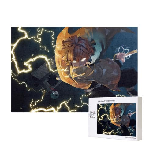 Japanisches Anime Tanjirou, Nezuko und neun Hashira Holzpuzzle für Erwachsene, Pappelmaterial, 300 Teile Puzzle von Generic