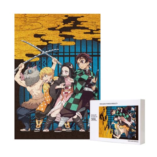 Japanisches Anime Tanjirou,Nezuko und Nine Hashira Holz Puzzles für Erwachsene,Pappel Material 300 Stücke Puzzles Puzzles von Generic