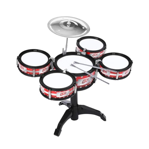 Jazz Trommelset für Kleinkinder, Schlagzeug Set für Anfänger, Percussion Spielzeug, Simulations Trommelspielzeug für Kinder für Mädchen Und Jungen, 5 Trommel von Generic