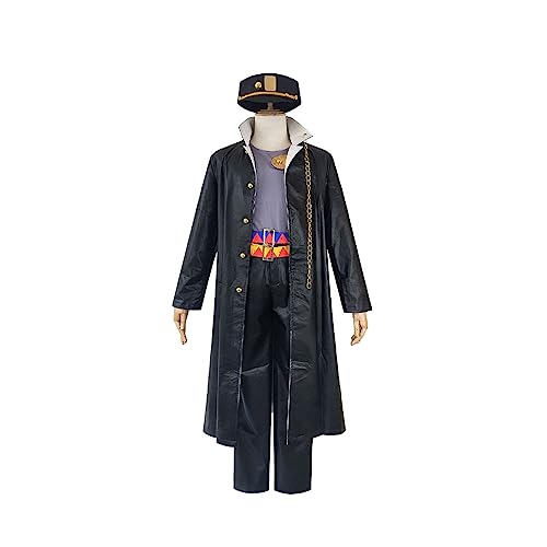 Jotaro Cosplay Kostüm Uniform Schwarze Jacke Weste Hose Mit Hut Komplettes Set,S-Black Jotaro Cosplay Kostüm Uniform Schwarze Jacke Weste Hose Mit Hut Komplettes Set,S-Black von Generic