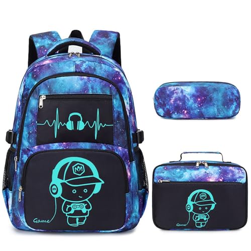 Jungen Junior High School Rucksack, stilvolle große Kapazität Schultasche(B) von Generic