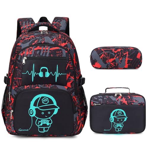 Jungen Junior High School Rucksack, stilvolle große Kapazität Schultasche(C) von Generic