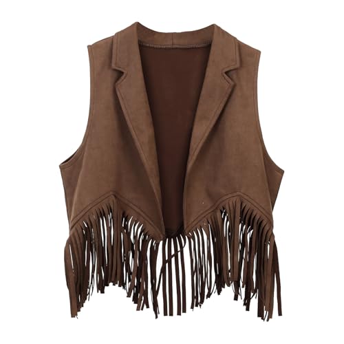 Jungen Mädchen Western Cowboy Cowgirl Outfits vorne offen Fransen Weste Party Dress Up Quaste Fransen Taille Mantel Tops Kostüm Erster Mädchen Jungen Mädchen Western Cowboy Cowgirl Outfits vorne offen Fransen Weste Party Dress Up Quaste Fransen Taille Mantel Tops Kostüm Erster Mädchen von Generic
