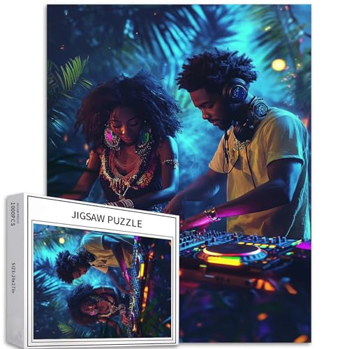 Jungle Party Puzzle für Erwachsene, tropische Stimmung, Kunst, Puzzle, anspruchsvolle Familienaktivitäten, bunt, Bastelpuzzle für Heimdekoration, Geschenke, 50 x 70 cm, 1000 Teile Jungle Party Puzzle für Erwachsene, tropische Stimmung, Kunst, Puzzle, anspruchsvolle Familienaktivitäten, bunt, Bastelpuzzle für Heimdekoration, Geschenke, 50 x 70 cm, 1000 Teile von Generic