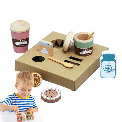 Kaffeespielzeug – Stellen Sie Sich vor, Sie Spielen im Café, Kaffeetassen-Spielzeugset für Kinder | Realistisches -Kaffeespielzeug für Kleinkinder, frühes Lernen, Rollenspiel-Küchenspielzeug für K von Generic
