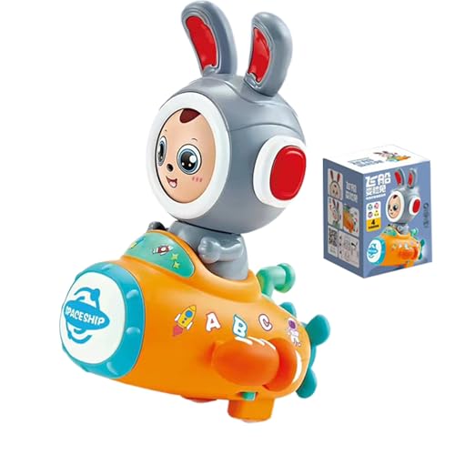 Kaninchen-Musikspielzeug – Baby-Kaninchen-Soundspielzeug, musikalisches Kaninchen mit Licht, beleuchtetes Kaninchenloch, automatisch bewegendes Cartoon-Häschen, Gesichtspräsentator-Spielzeug für Klein von Generic