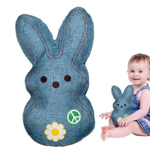 Kaninchen aus Plüsch, Kaninchen aus Plüsch, Plüschspielzeug aus Denim-Stoff – Plüschtiere zum Kuscheln für die Dekoration des Hauses, Plüschpuppen für und Mädchen von Generic