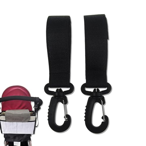 Karabinerhaken für Kinderwagen, Taschenhaken | 360 Grad drehbare Taschenclips, großer Karabinerhaken für Mama-Tasche, Supermarkt-Tasche, Kinderzubehör, 2 Stück Karabinerhaken für Kinderwagen, Taschenhaken | 360 Grad drehbare Taschenclips, großer Karabinerhaken für Mama-Tasche, Supermarkt-Tasche, Kinderzubehör, 2 Stück von Generic