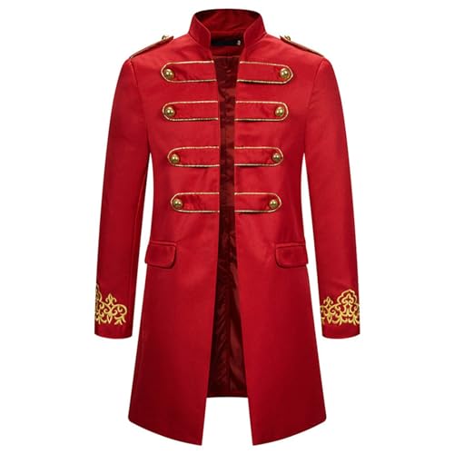 Karneval Kostüm Herren Napoleon Gothic Mantel Mittelalter Kleidung Karneval Fasching Palastkostüm im Europäischen Stil Performance Uniform mit Intarsien mit Goldener Herren-Mäntel Karneval Kostüm Herren Napoleon Gothic Mantel Mittelalter Kleidung Karneval Fasching Palastkostüm im Europäischen Stil Performance Uniform mit Intarsien mit Goldener Herren-Mäntel von Generic