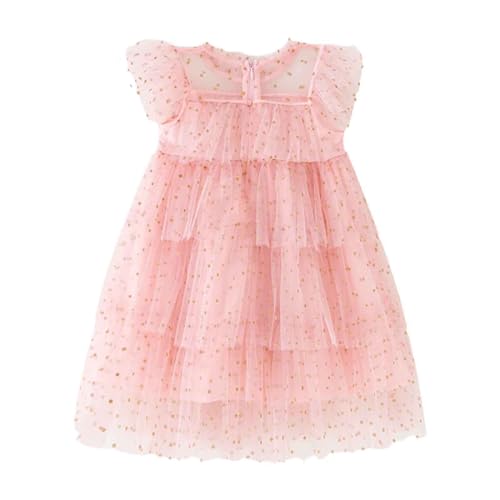 Karneval Regenbogen Kleid Mädchen Kinder Kinder Mädchen Sommer Ärmelloses Prinzessin Kleid Mode Polka Dot Kuchen Mesh Kleid Mädchen Carnival Rock Dress Up (2-3 Years) von Generic