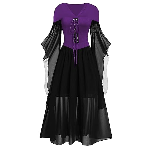 Karnevalkleid Renaissance Kostüm Frauen Mittelalterliches Kleid mit Trompetenärmel Gotisch Maxikleid Karneval Party Karnevalkleid Renaissance Kostüm Frauen Mittelalterliches Kleid mit Trompetenärmel Gotisch Maxikleid Karneval Party von Generic