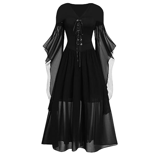 Karnevalkleid Renaissance Kostüm Frauen Mittelalterliches Kleid mit Trompetenärmel Gotisch Maxikleid Karneval Party Karnevalkleid Renaissance Kostüm Frauen Mittelalterliches Kleid mit Trompetenärmel Gotisch Maxikleid Karneval Party von Generic