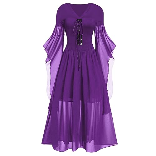 Karnevalkleid Renaissance Kostüm Frauen Mittelalterliches Kleid mit Trompetenärmel Gotisch Maxikleid Karneval Party Karnevalkleid Renaissance Kostüm Frauen Mittelalterliches Kleid mit Trompetenärmel Gotisch Maxikleid Karneval Party von Generic