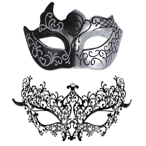 Karnevalsmaske für Männer Frauen Strass Maskerade Ball Maske für Paare Venezianische Karneval Cosplay Party Masken Phantom der Oper Kostüm von Generic